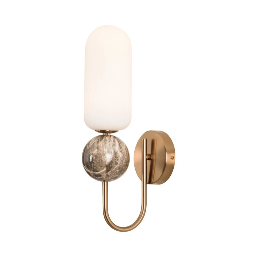 Applique Roma retro oro spazzolato vetro ovale G9 Maxlight