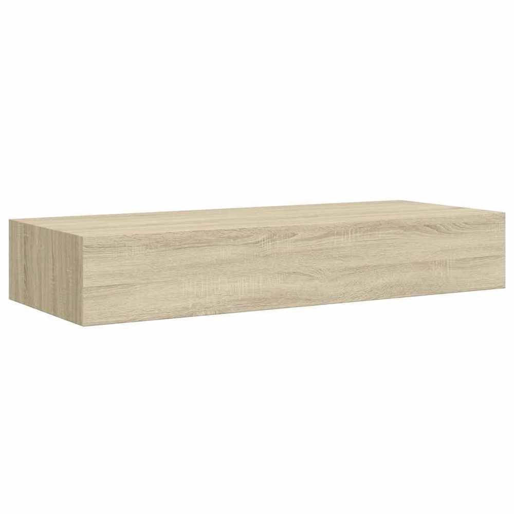 Wall Shelf With Drawer, Oak Look, 60x23.5x10 Cm, MDF