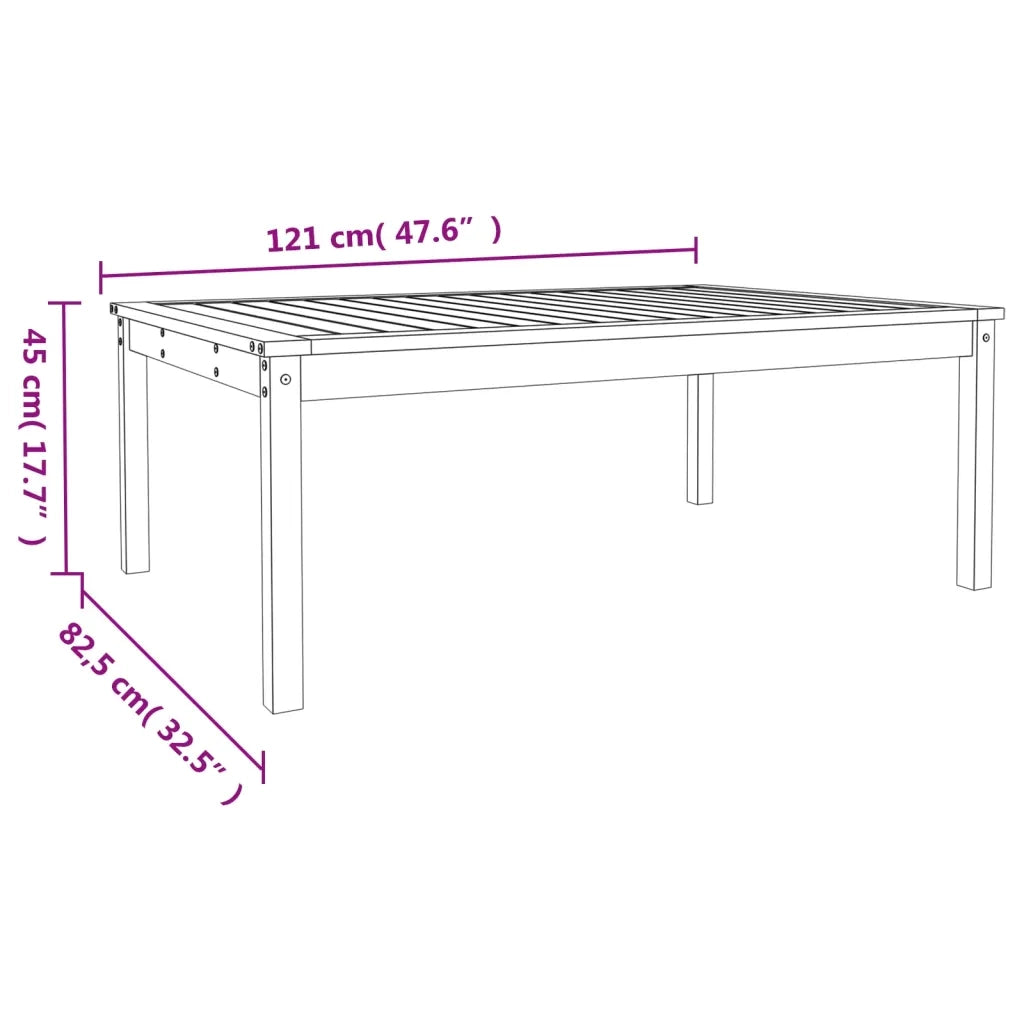 Tavolo da Giardino 121x82,5x45 cm in Legno Massello di Douglas 824132