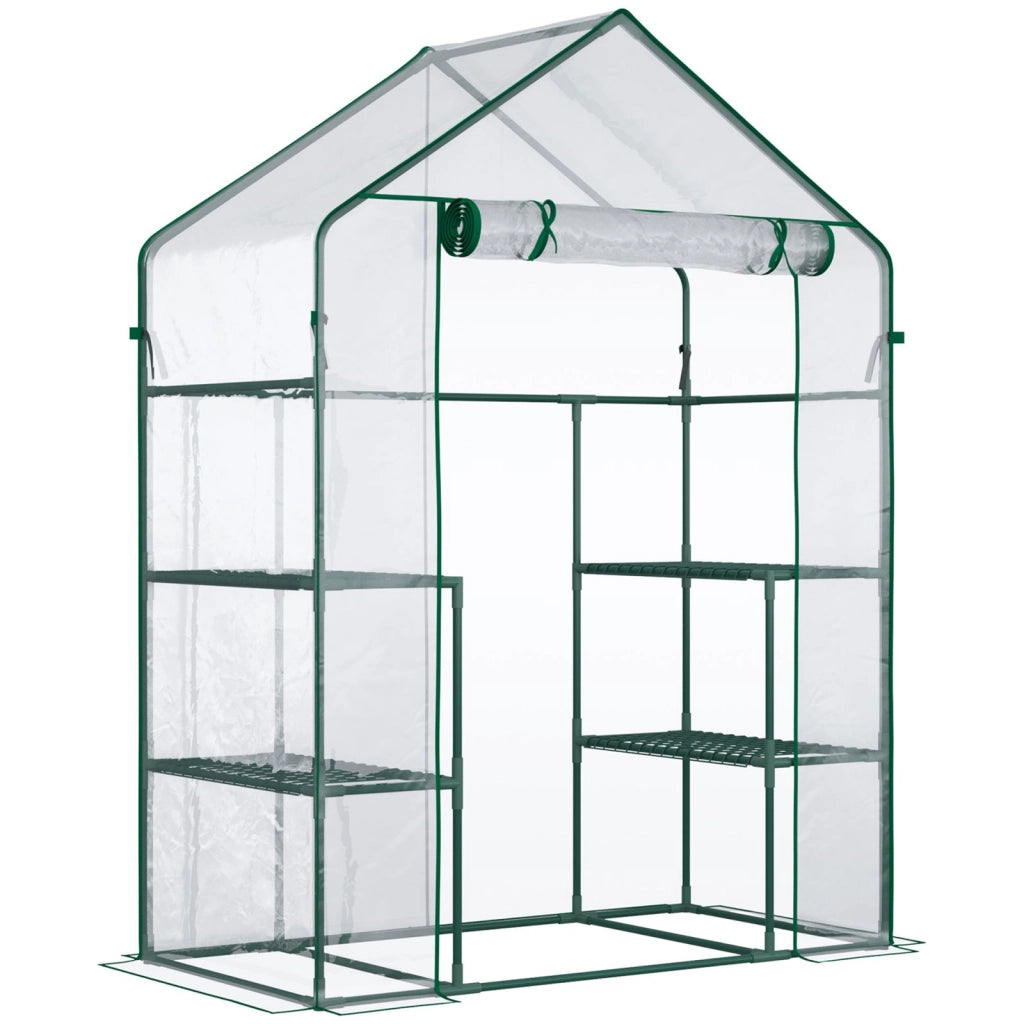 EasyComfort Serra da Giardino in PE Impermeabile e Anti UV con Accessori Montaggio, 142x73x195 cm, Verde
