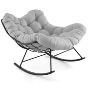 Sedia a dondolo oversize 110 x 95 x 94 cm comfort ergonomico trendy atmosfera accogliente tessuto in poliestere grigio 20_0015566