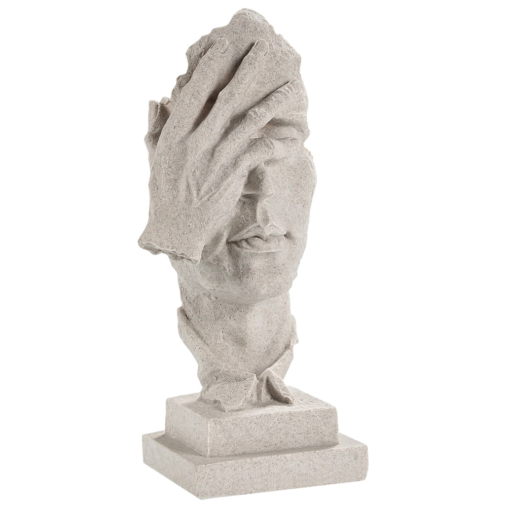 Figurina decorativa Testa di resina grigia Statuetta di stile moderno Accessori decorativi