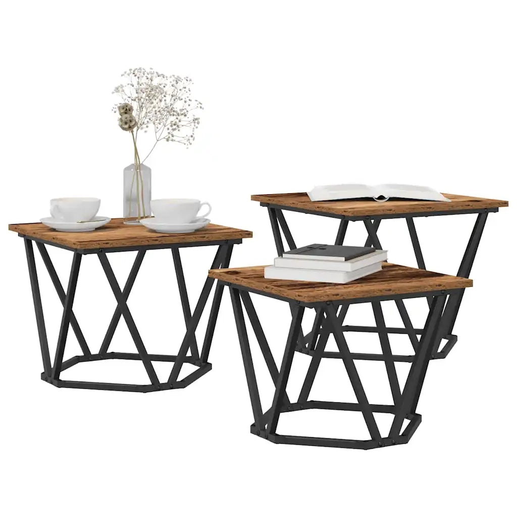 Tavolino da salotto 3 pcs Legno vecchio 868283