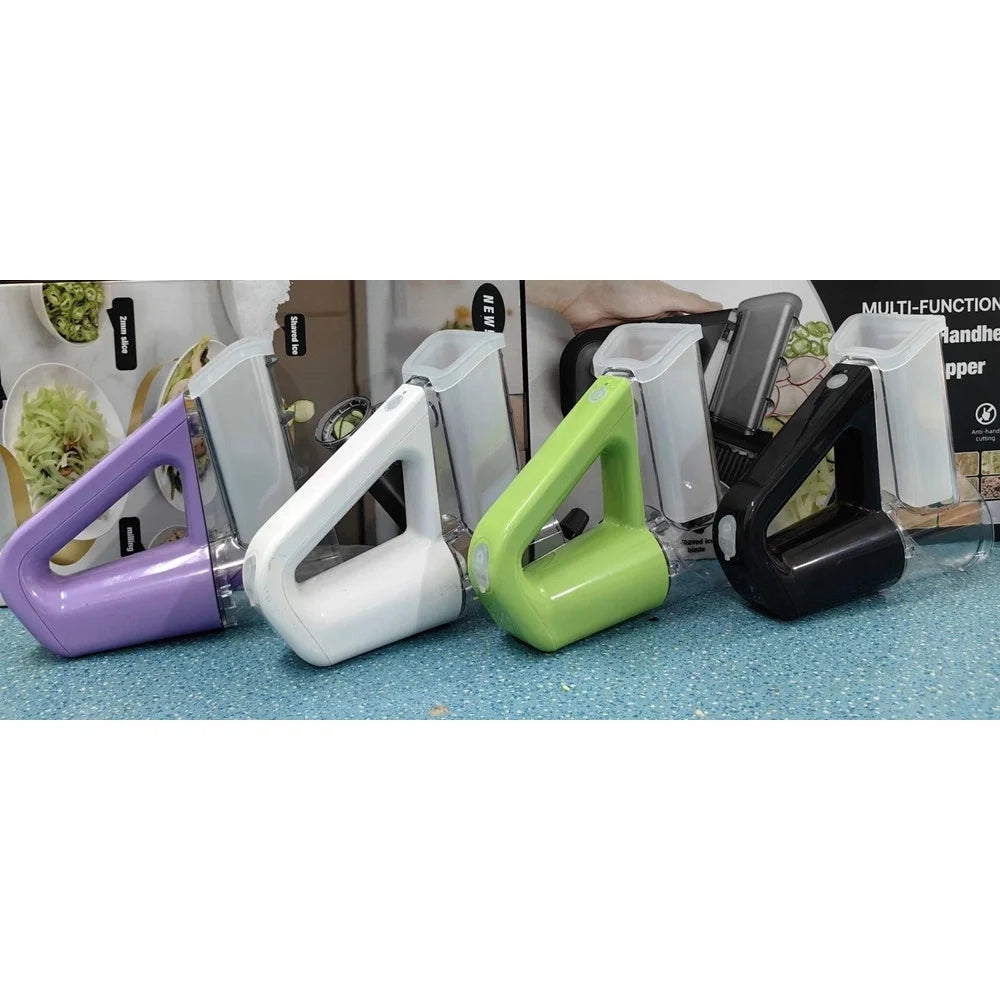 Trade Shop - Tritatutto Elettrico 4in1 Affettaverdure Multifunzione Frullatore Senza Fili Con 4 Lame -