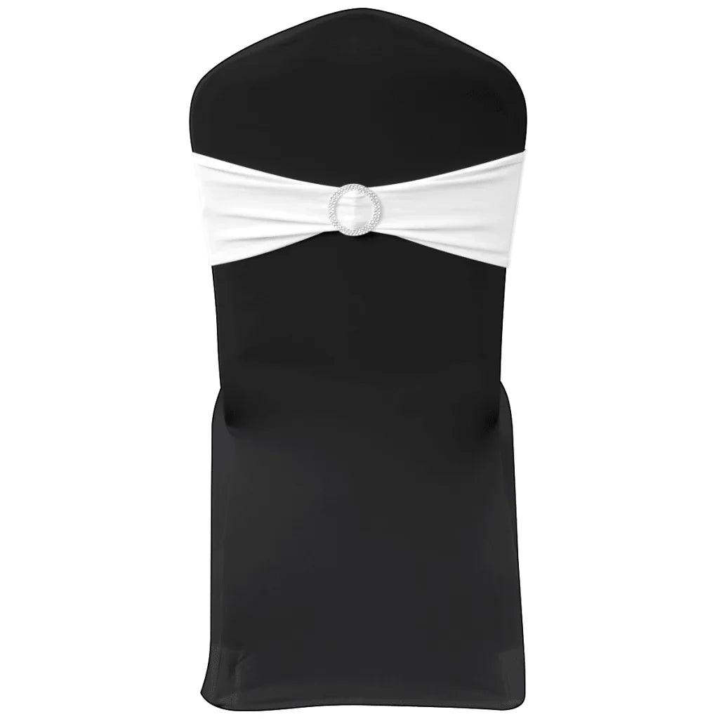 Fascia Elasticizzata Bianca Decorativa Sedia con Fibbia Diamante 25 pz 130345