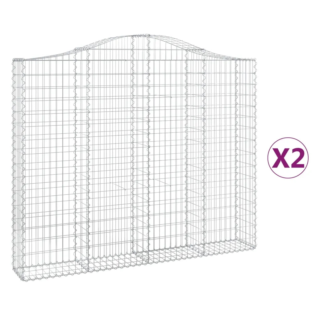 Cesti Gabbioni ad Arco 2 pz 200x30x160/180 cm Ferro Zincatocod mxl 75956
