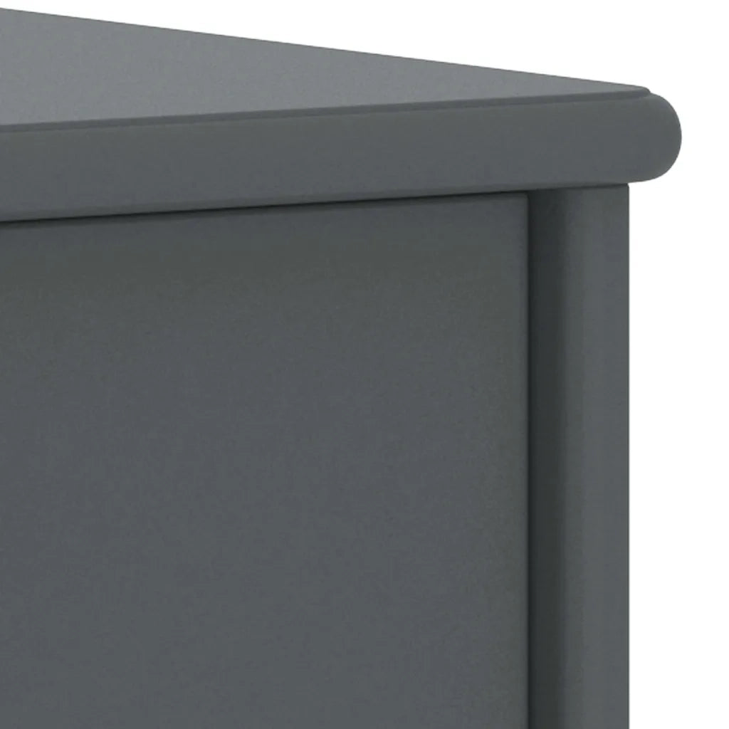 Comodino Grigio Scuro 35x30x40 cm in Legno Massello di Pino 322226