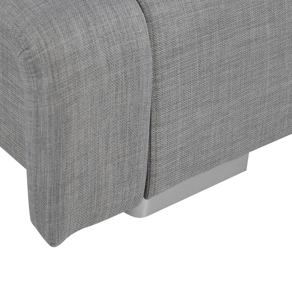 Letto Imbottito Grigio con Rete a Doghe Cuciture Decorative 180 x 200 cm