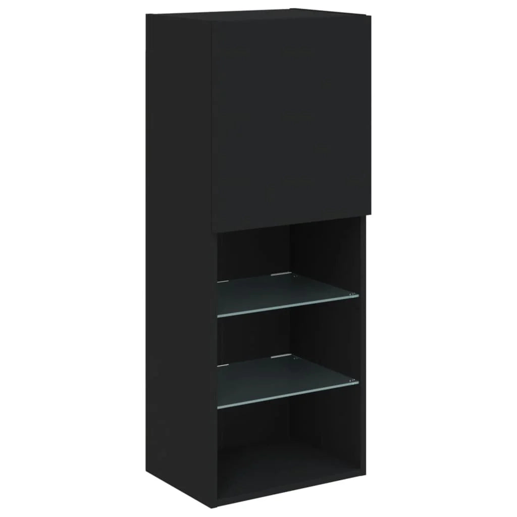 Mobile TV multimediale scaffale TV credenza mobile TV per sala da pranzo soggiorno camera da letto con luci LED 40,5 x 30 x 102 cm nero 02_0026598