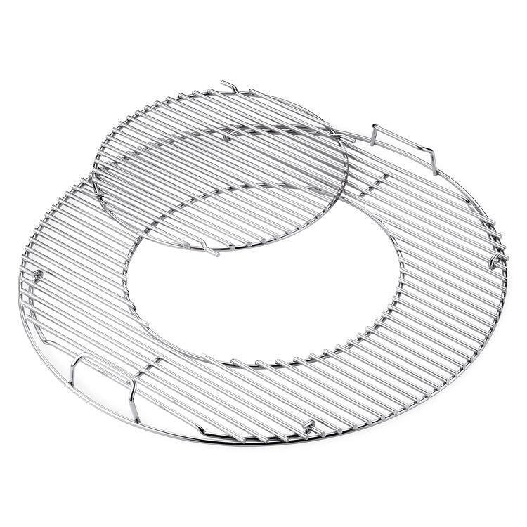 Weber 8843 Griglia di Cottura Gourmet BBQ System in Acciaio Inox per Barbecue 57 cm con Sezione Centrale Removibile colore Acciaio Inox Lucido