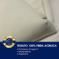 Ombrellone da Giardino 2,5x3,5 m Palo Ø57 mm in Legno Telo in Acrilico Ecrù