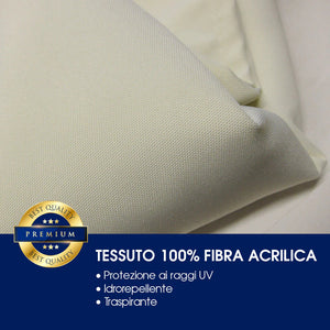 Ombrellone da Giardino 2,5x3,5 m Palo Ø57 mm in Legno Telo in Acrilico Ecrù