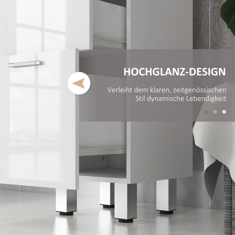 ARMADIO BAGNO 30x30x93 cm Bianco in legno, 4 cassetti