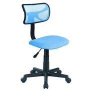 Sedia Girevole 5 Ruote Ufficio Cameretta Scrivania Schienale Ergonomico Celeste