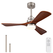 Ventilatore da soffitto in legno 42 pollici con luce e telecomando, per interni ed esterni, 3 pale legno, 3CCT dimmerabile, 6 velocit¨¤