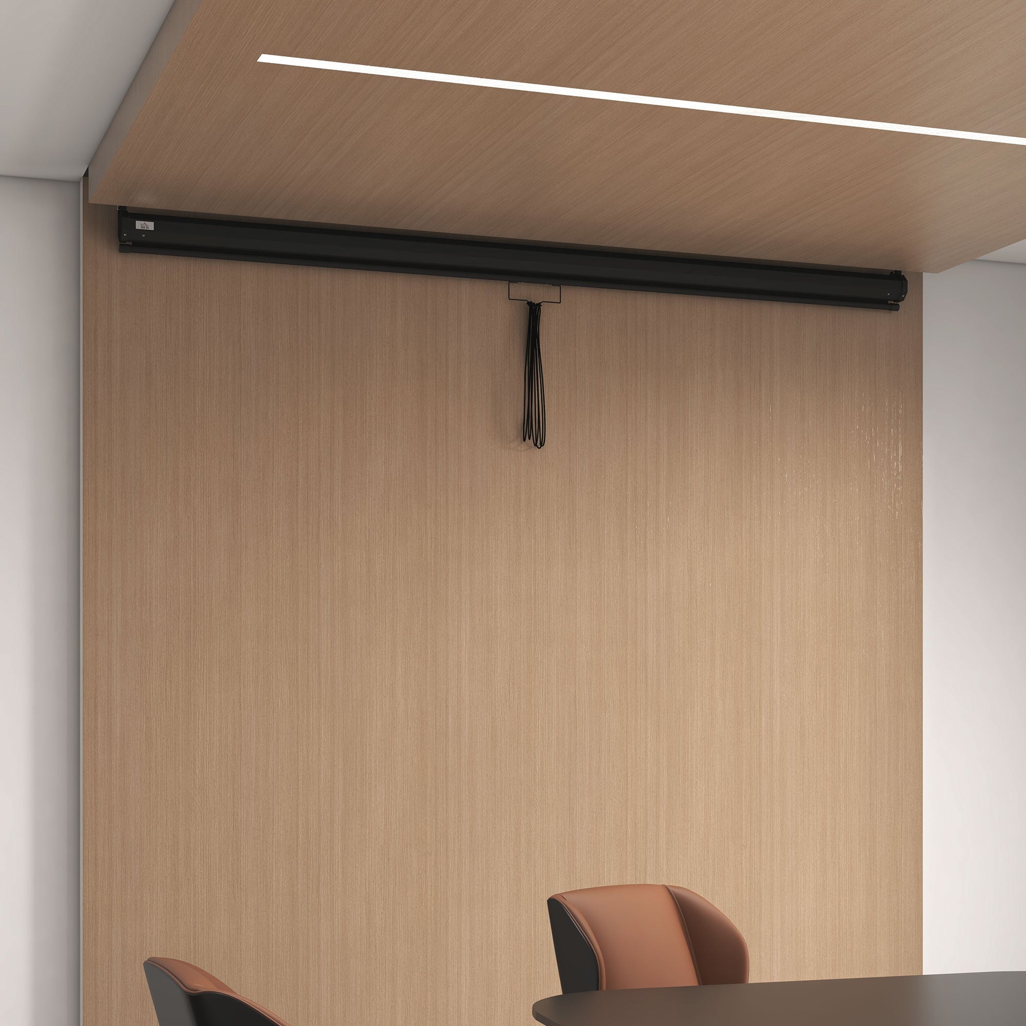 Telo Proiettore 120" Regolabile con Montaggio a Soffitto e Parete Formato 4:3 244x8,6x183cm Bianco e Nero