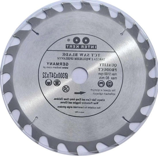 Lama di sega di alta qualità 300 mm per legno - 300 x 32-30 mm - 24 denti