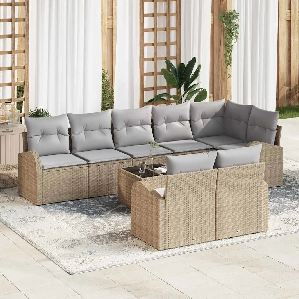 Set Divano da Giardino Beige e grigio 55 x 55 x 37 cm 3346100