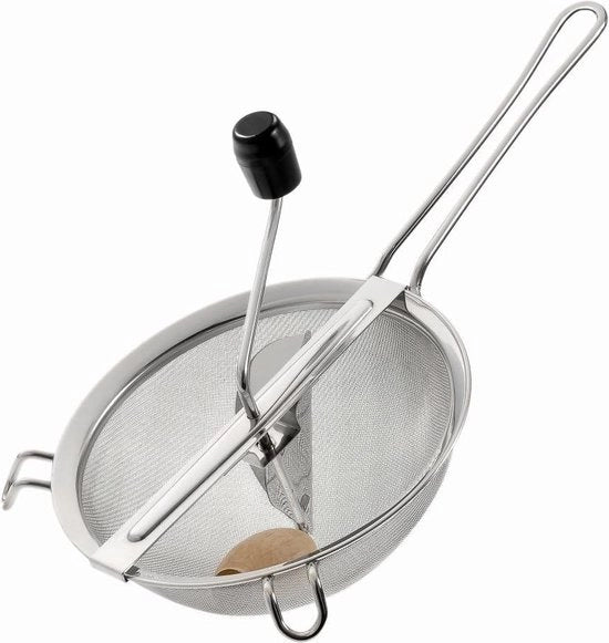 Sieve, diametro: 20 cm, RVS/hout, frutta cruda, argento/nero,