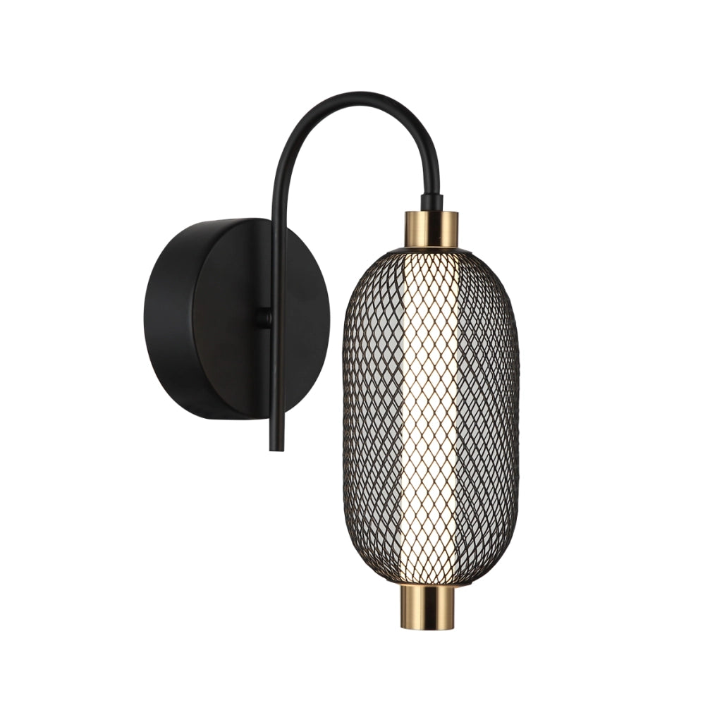 Applique Marco Italux nera moderna LED 6W 3000K calda