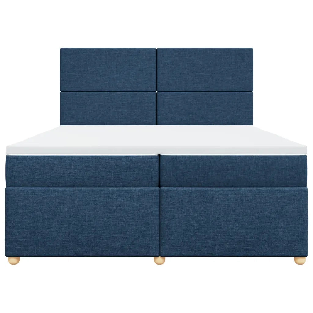 Giroletto a Molle con Materasso Blu 200x200 cm in Tessuto 3291386
