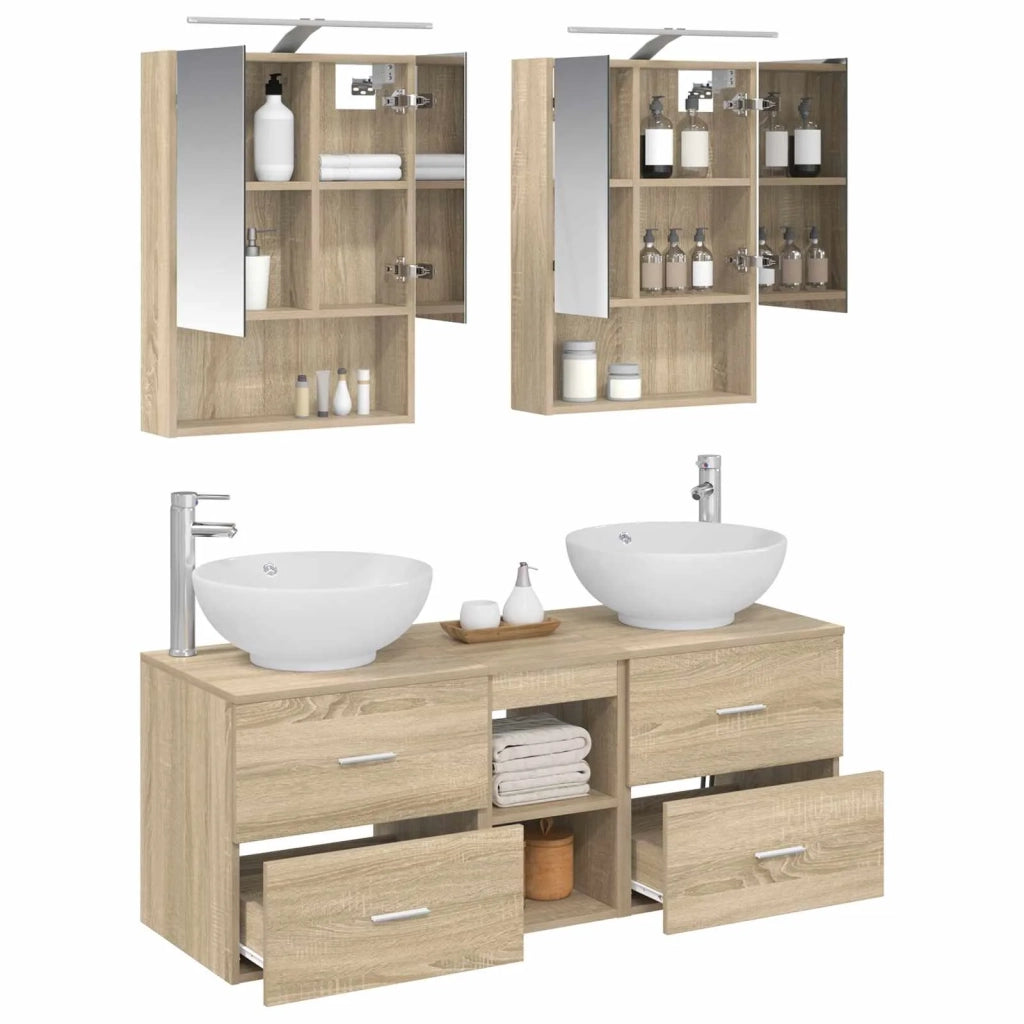Set di mobili per il bagno 5 pcs Rovere Sonoma 3406961