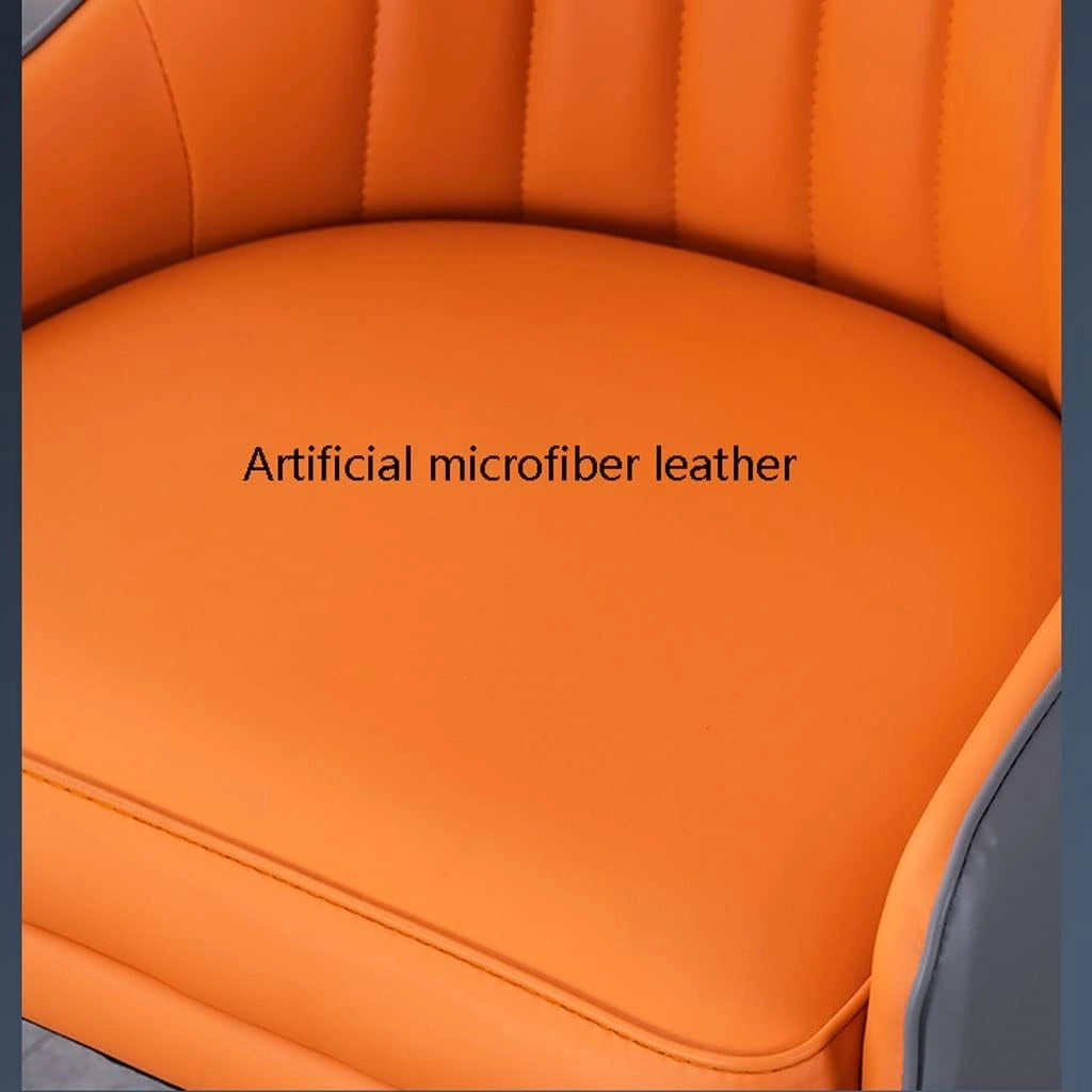 Set di 4 sedie da pranzo in pelle di microfibra, con schienale ergonomico e gambe in legno di faggio per bancone, salone, reception, cucina