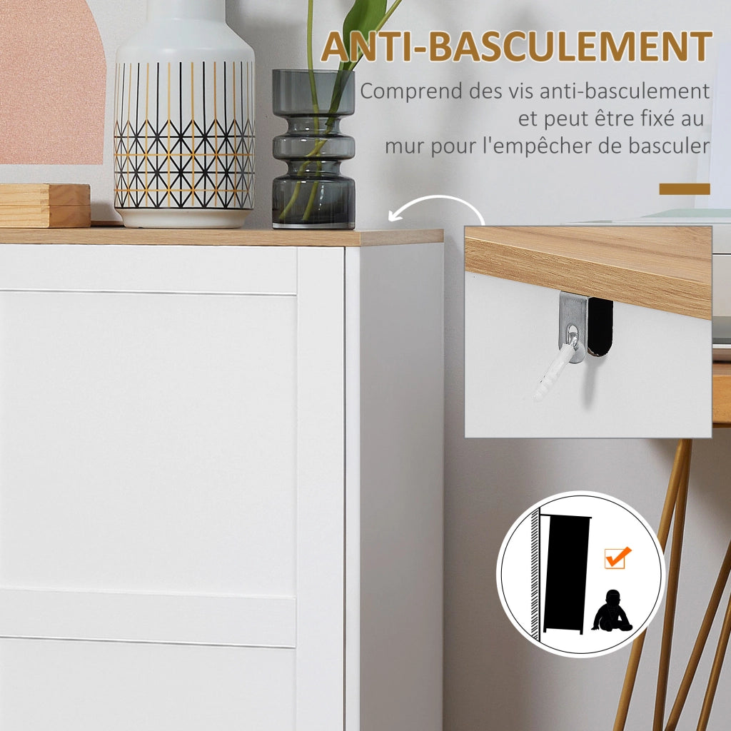 Credenza da cucina con 2 ante e 2 ripiani regolabili ¨C Zephmum ¨C 90x39.5x88 cm