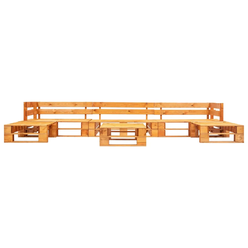 Set Divani da Giardino su Pallet 6 pz Marrone ambra in Legno 277465