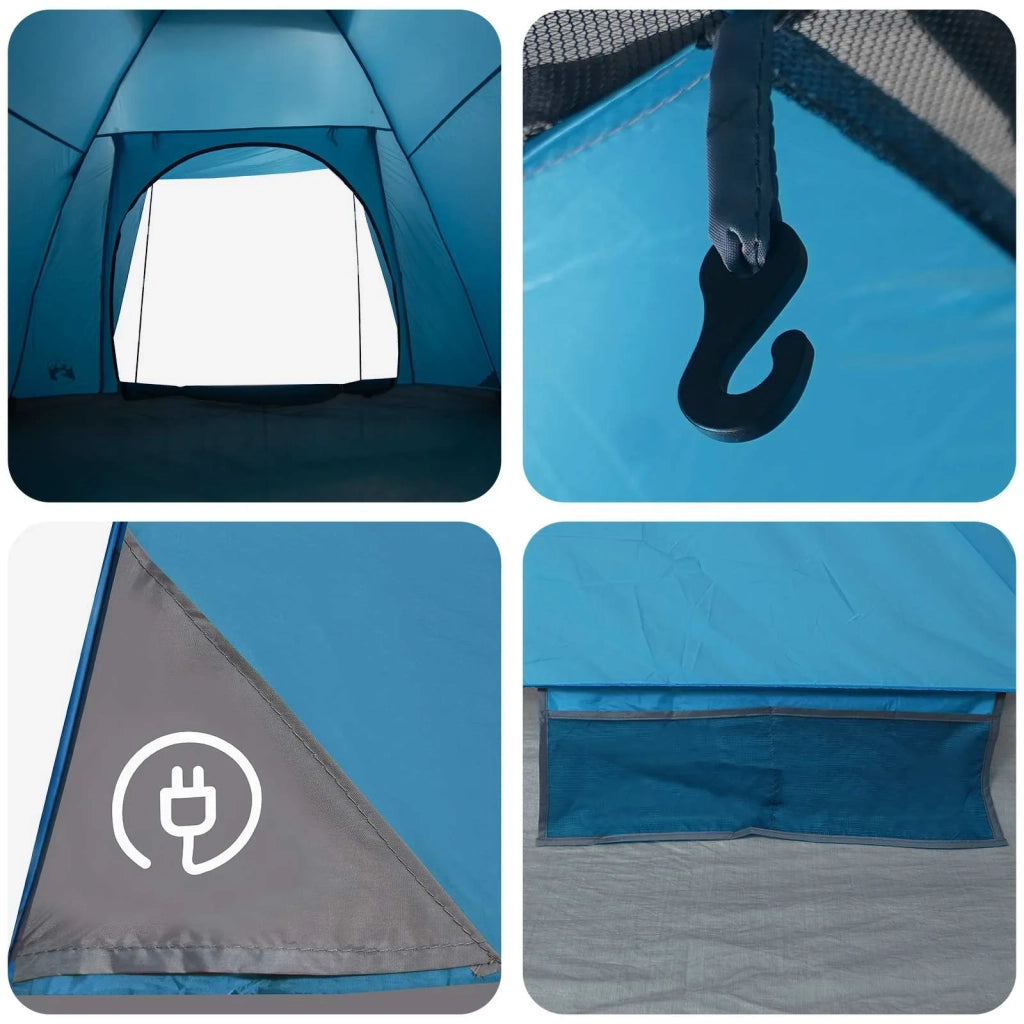 Tenda da campeggio con tetto Blu 6 persone Poliestere e Acciaio 42028653