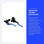 Regolatore di cilindrata universale - Manubrio di cambio - Regolabile - Blu - Base dello specchietto retrovisore - Adatto per diverse motorizzazioni - Chiave di blocco del motore