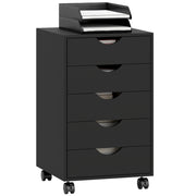 Scrivania con cassetti ¨C zephmum ¨C 5 cassetti, 40x40x67 cm, nero