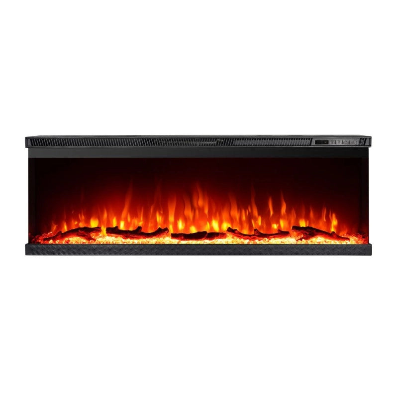 Camino elettrico da parete caminetto a incasso 3 Lati BOSTON130 L127 x P20 x H44