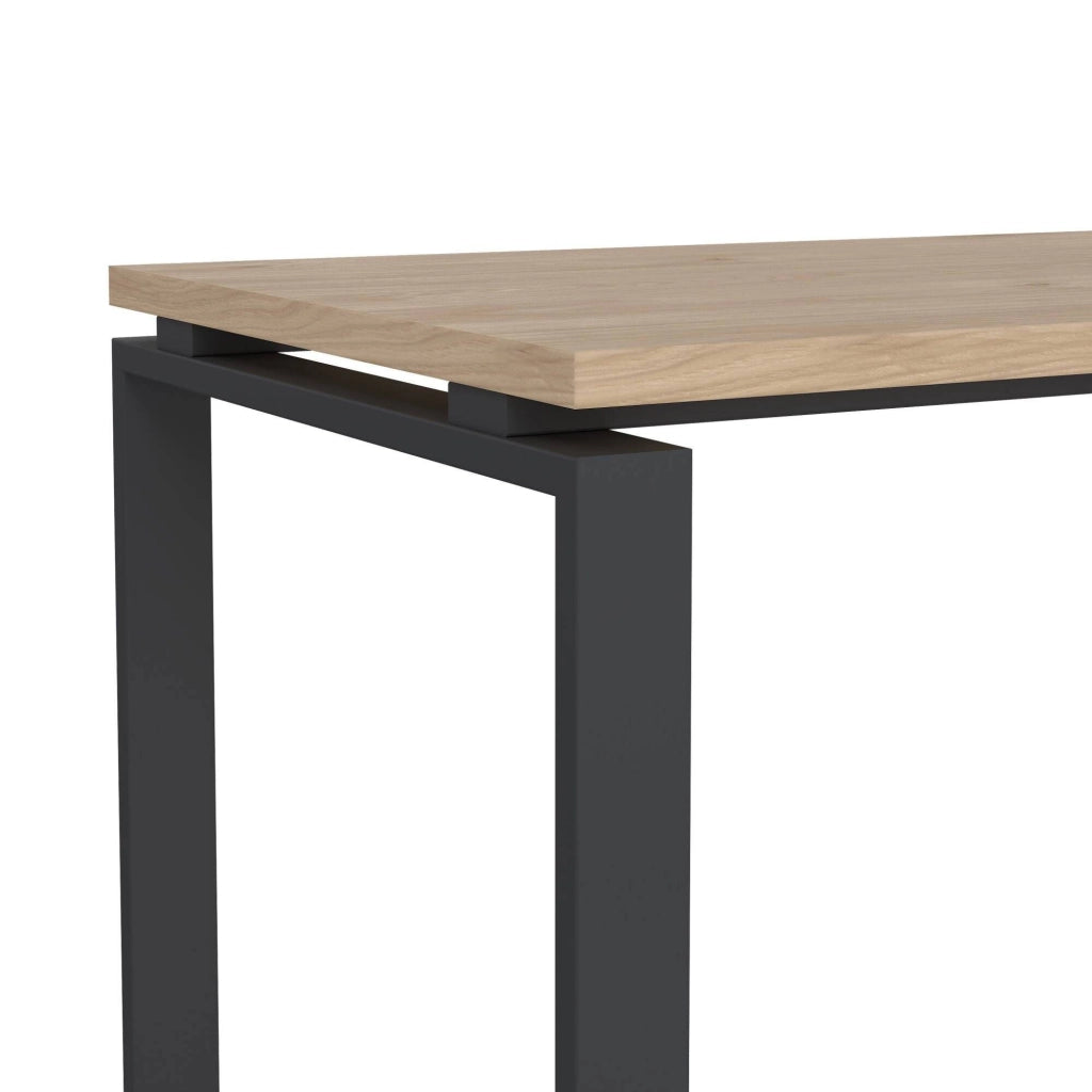 Scrivania Arignano, Scrittoio multiuso, Tavolo per ufficio porta PC, Piano di lavoro, 150x60 h76 cm, Rovere e Grigio