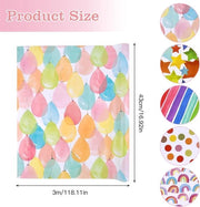 Pacchetto di Carta per Avvolgere Regali 45cm x 3m Motivi Arcobaleno Punti e Stelle Ballo Strisce per Festa di Compleanno e Matrimonio - Set da 5