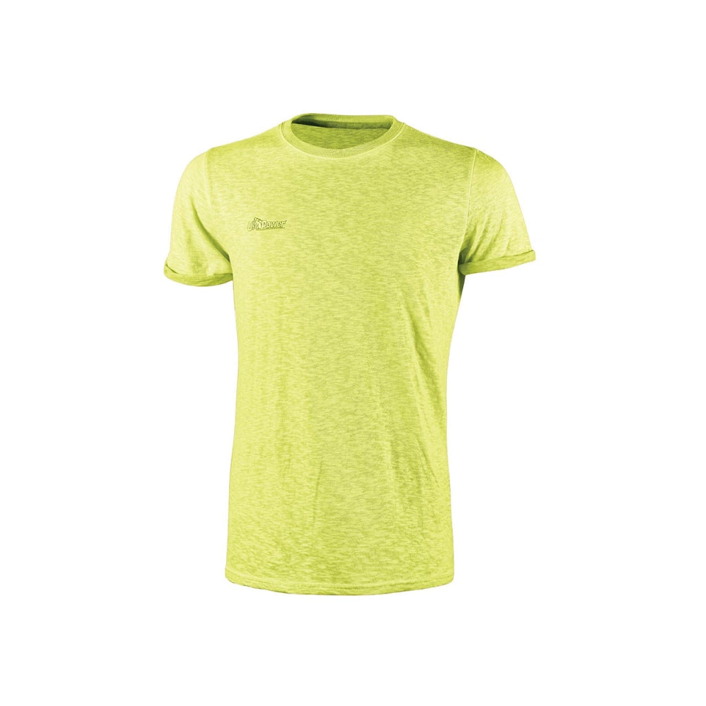T-SHIRT FLUO MANICA CORTA- - tg.L - yellow - 100% cotone - 3 pezzi U-POWER