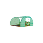 IDMarket - Serra da giardino a tunnel da 12 m², 4 x 3 x 2 m, in acciaio zincato + telo anti-UV con porta e finestre ZEBRA verde, per tutte