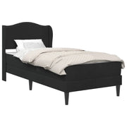Letto singolo | Letto per adulti | Struttura del letto con testiera Nero 80 x 200 cm Velluto