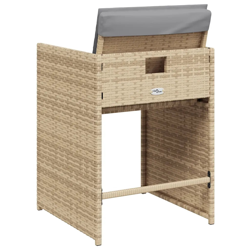 Sedie da Giardino con Cuscini 4 pz | Sedie da Esterno Beige Misto in Polyrattan