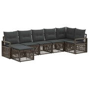 Set Divano da Giardino 7 pcs Grigio polyrattan 3435785