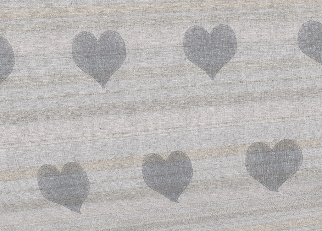 Telo Arredo Multiuso Linea Pensieri Delicati In 100% Cotone Dis Cuori 6979 - Singolo - Grigio