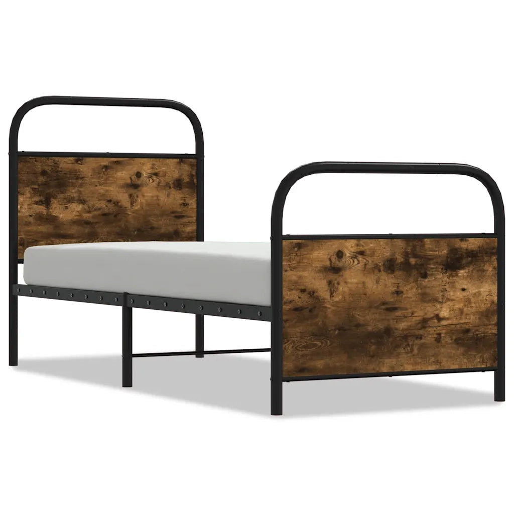 Giroletto senza Materasso-Struttura Letto Rovere Fumo 80x200 cm in Truciolato 277795