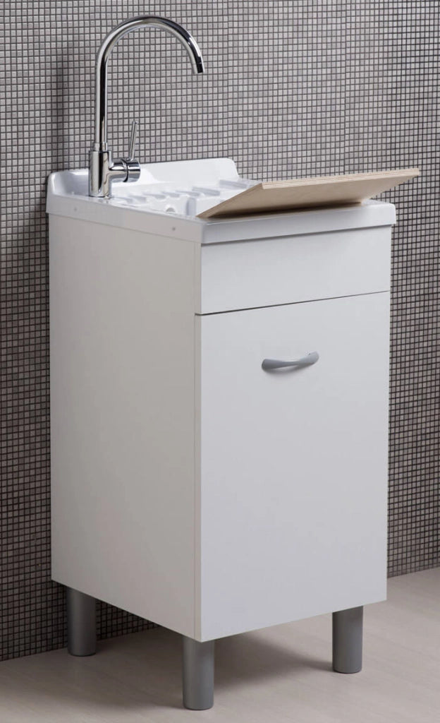 Mobile Lavatoio in ABS 45x60x88 cm 1 Anta Ambrosini Doris Bianco Opaco