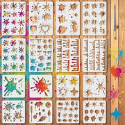Stencils 16 pezzi - Disegno a punti/Modelli - Decorazione per macchie - Ispirazione creativa - Pittura su parete in legno - Alta qualità