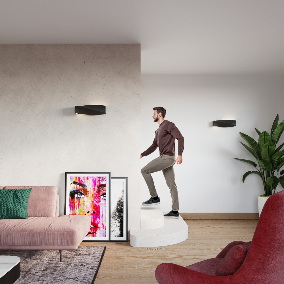 Lampada da parete in ceramica SIGMA nero