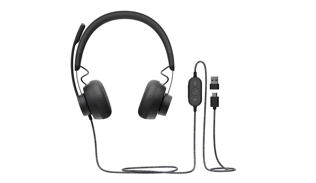 Logitech zone auricolare cablato a padiglione musica e chiamate usb tipo-c grafite - 981-000875