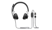 Logitech zone auricolare cablato a padiglione musica e chiamate usb tipo-c grafite - 981-000875
