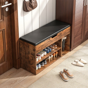 Scarpiera marrone da 80x30x44 cm, compatta e funzionale.