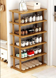 scarpiera Scarpiera in bambù, scarpiera per spazi ristretti, ripiani per scarpe verticali, organizer per scarpe impilabile, per corridoio, camera da letto, ingresso, guardaroba, volume elevato, f