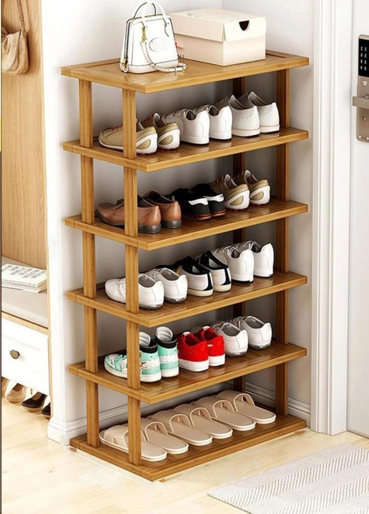 scarpiera Scarpiera in bambù, scarpiera per spazi ristretti, ripiani per scarpe verticali, organizer per scarpe impilabile, per corridoio, camera da letto, ingresso, guardaroba, volume elevato, f